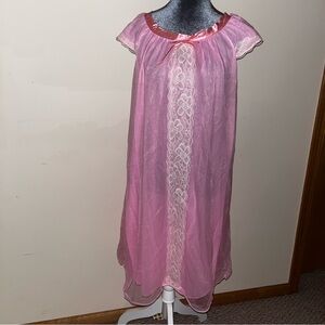 NWT Pink Vintage Long Satin Nightgown